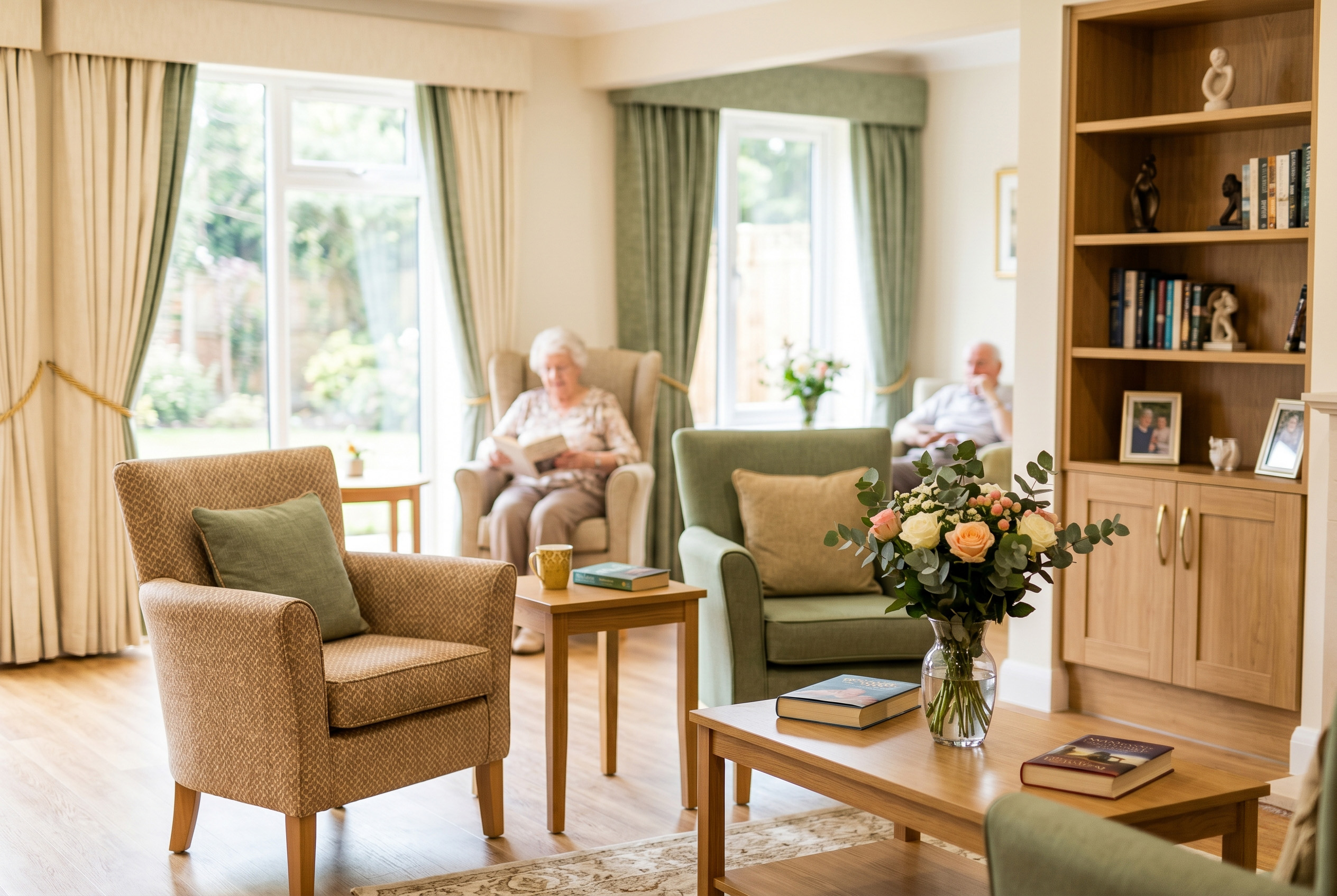 Warm assisted living community interior